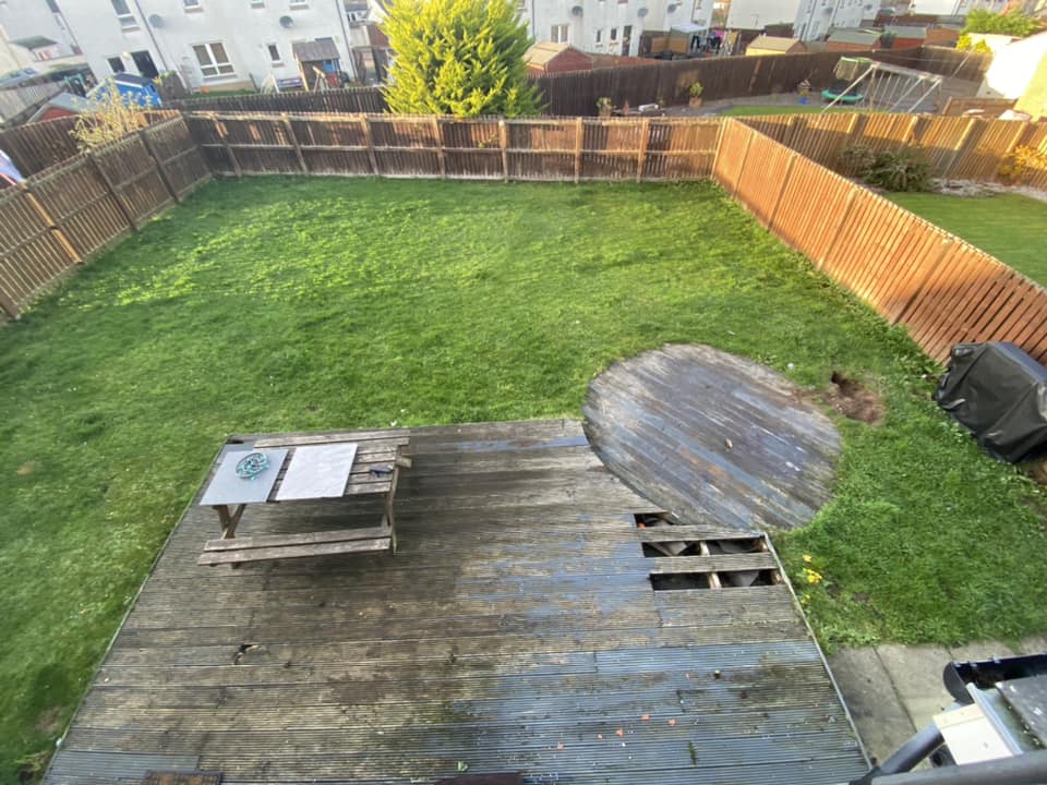 back garden landscaping before